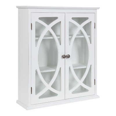 Kate and Laurel Quinlan Decorative Wood Wall Cabinet, 24x8x28, White