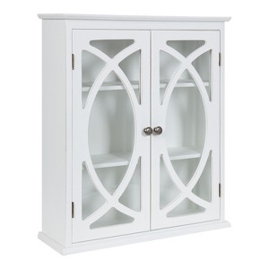 Kate and Laurel Quinlan Decorative Wood Wall Cabinet, 24x8x28, White - 1 of 4