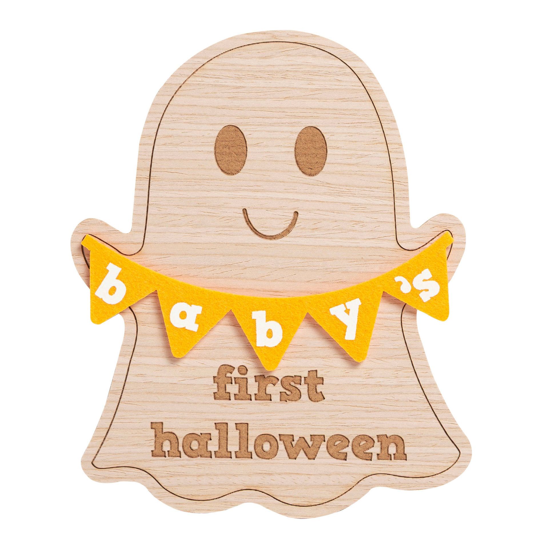 Pearhead Halloween Baby's First Wooden Photo Card