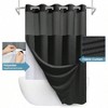 Black Shower Curtain with Liner - 230GSM Waffle Textured Heavy Duty for Bathroom 71Wx 74H - 4 of 4