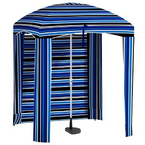 Outsunny 5.9' x 5.9' Cabana Umbrella, Outdoor Beach Umbrella with Windows, Sandbags, Carry Bag - 1 of 4