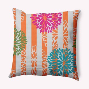 16"x16" Flower Bursts Square Throw Pillow - e by design - 1 of 4