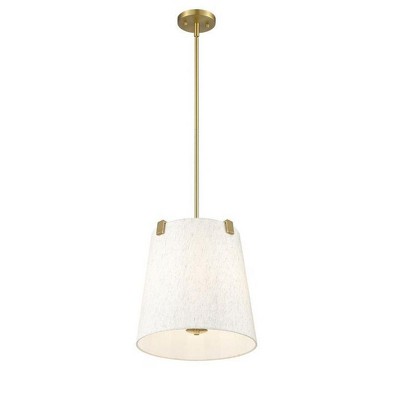 Weston 13" Modern Gold Steel Pendant Light with Cream Shade