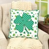 The Lakeside Collection St. Patrick's Day Embroidered Decorative Pillow - 4-Leaf Clover 18" Square - 2 of 2