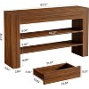 Tribesigns 53.15"Console Table with 2 Drawers, 3-Tier Entryway Table with Storage for Living Room, Sofa Console for Foyer, Hallway, Dark Walnut - 2 of 4