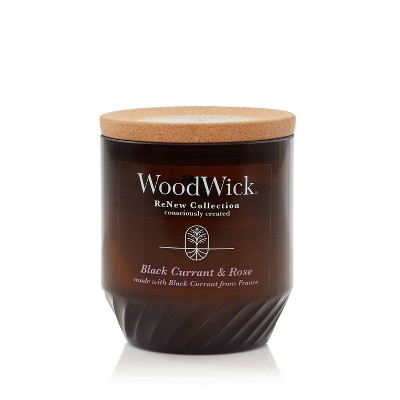 WoodWick ReNew Recycled Glass Black Currant and Rose Candle 6oz