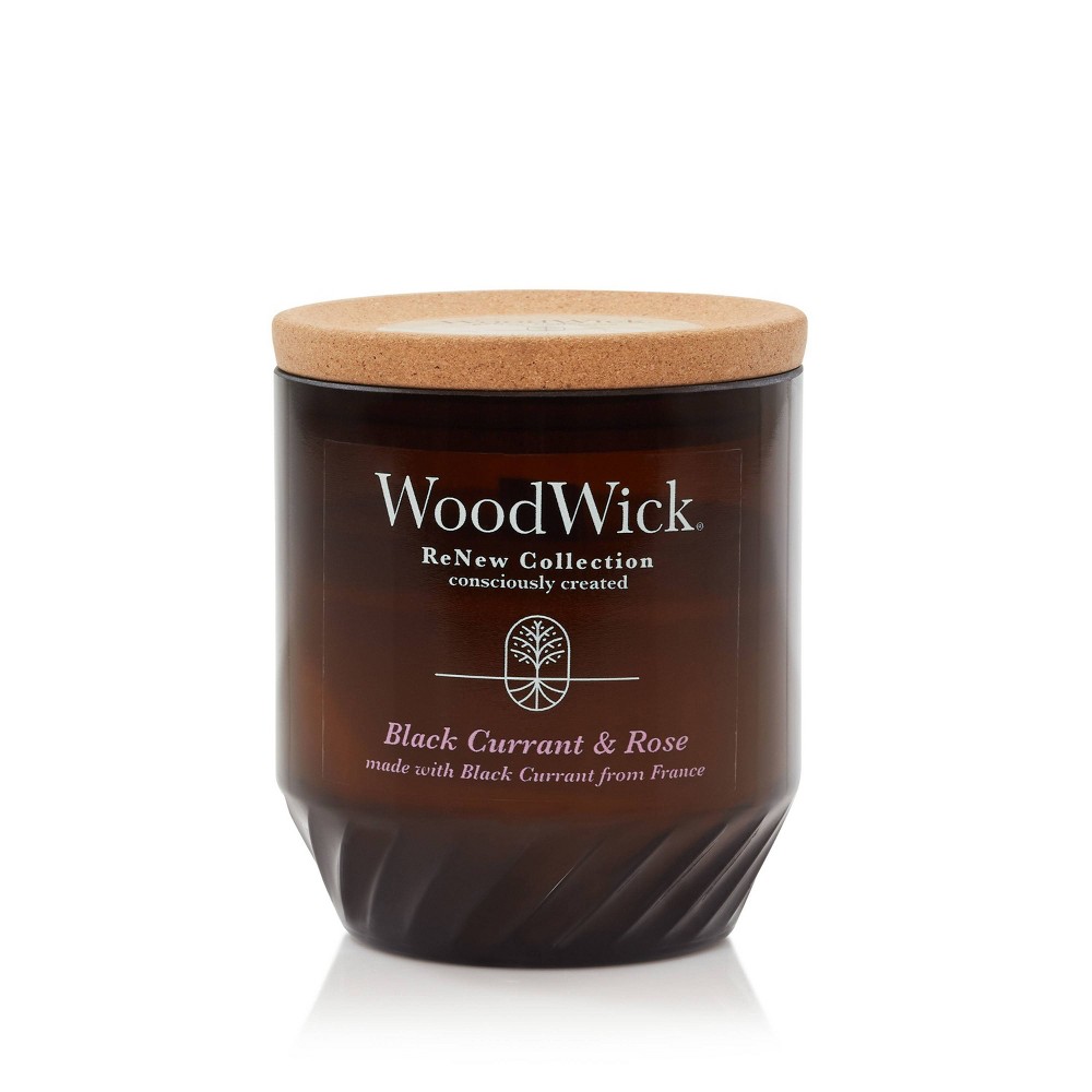 WoodWick ReNew Recycled Glass Black Currant and Rose Candle 6oz