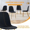 CAVINAS Set of 4 Modern Linen-Cotton Dining Chairs, Kitchen Side Chair with Gold Metal Legs - 3 of 4
