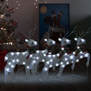 VidaXL Christmas Reindeers 4 pcs Silver 80 LEDs - 1 of 4