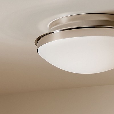 Polished Nickel 3-Light Flush Mount with Satin Etched Glass