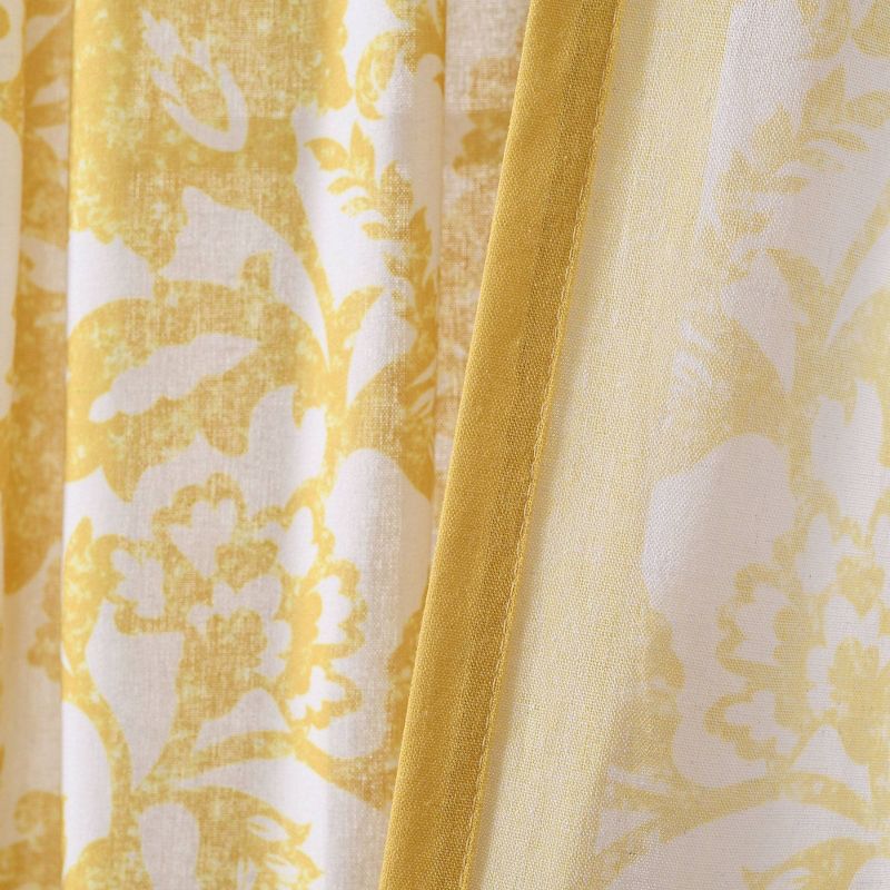 1pc 52&#34;x84&#34; Light Filtering Emma Textured Jacobean Curtain Panel Yellow - Lush D&#233;cor, 6 of 8