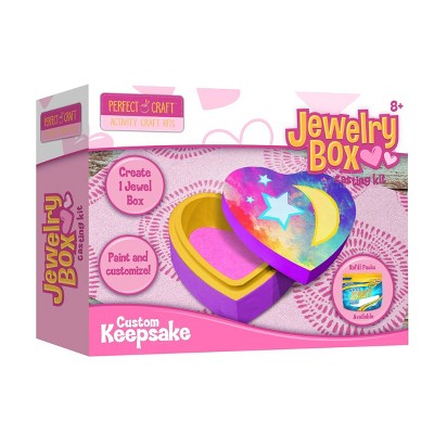 Perfect Craft Jewelry Box: Skullduggery DIY Art Kit for Girls Age 8+, Includes Paints & Brushes, Art & Design Theme