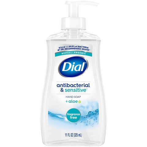 Антибактериальное гелевое мыло для рук Dial Sensitive без отдушки, 11 fl oz