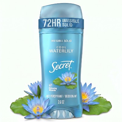 Secret Invisible Solid Antiperspirant & Deodorant - Waterlily Scent - 2.6oz