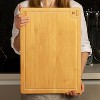 Bamboo Wood Cutting Board Chopping & Serving Board 18" x 12" XL Large - Royal Craft Wood - 4 of 4