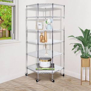 Karl Home 27in. W Metal Height -Adjustable Shelving Unit with Wheels - 1 of 4