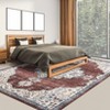 Washable Rug Vintage Oriental Distressed Rug Non Slip Non Shedding Rug Retro Medallion Foladable Rugs Low Pile Carpet for Bedroom Living Room Nursery - 4 of 4