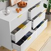 6 Drawers Fluted Dresser for Bedroom, Wooden Dresser TV Stand, Metal Modern Chest of Drawers Clothes Storage Organizer for Closet Living Room Hallway - 3 of 4