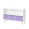 TopComfy Decorative Storage Cabinets Kids Bookcase with Fabric Drawers for Kids Room, White and Purple, 35.43"*11.02"*23.62" - 2 of 4