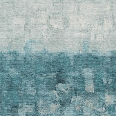 HomeRoots 9' X 12' Teal Blue And Silver Abstract Washable Indoor Outdoor Area Rug