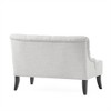 SKRAN Settee for Living Room or Apartment - Light Grey Upholstered with Flared Birch Wood Legs and Button-Tufted Backrest - 4 of 4