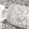 Vintage Rug Light Grey Oriental Floral Door Mat Medallion Small Carpet Traditional Accent for Entrance Living Room Kitchen - 4 of 4