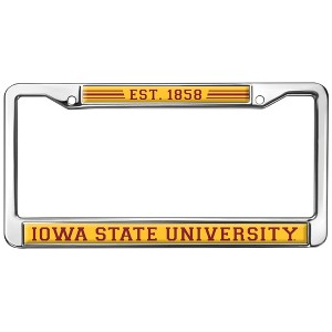 Iowa State University School Logo Full Size Standard License Plate Metal Frame - 1 of 4