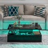 Tangkula LED Coffee Table Modern High Gloss Coffee Table w/ 20-Color LED Lights Adjustable Speed Brightness & Remote Control White/Black - 3 of 4