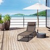 Dracelo Reclining Chaise Lounge Chair, Portable Sun Lounger, Folding Camping Cot, with Adjustable Backrest and Removable Pillow - 2 of 4