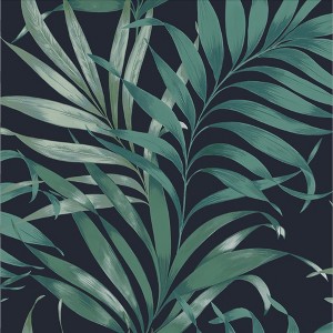 Yasuni Midnight Navy Blue Leaves Tropical Paste the Wall Wallpaper - 1 of 4
