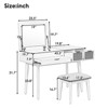 Makeup Vanity Desk With Flip-top Mirror, 3 Drawers, Stool, Storage Space Wood Vanity Dressing Table, Mid Century Modern Dressing Table For Living Room - 3 of 4