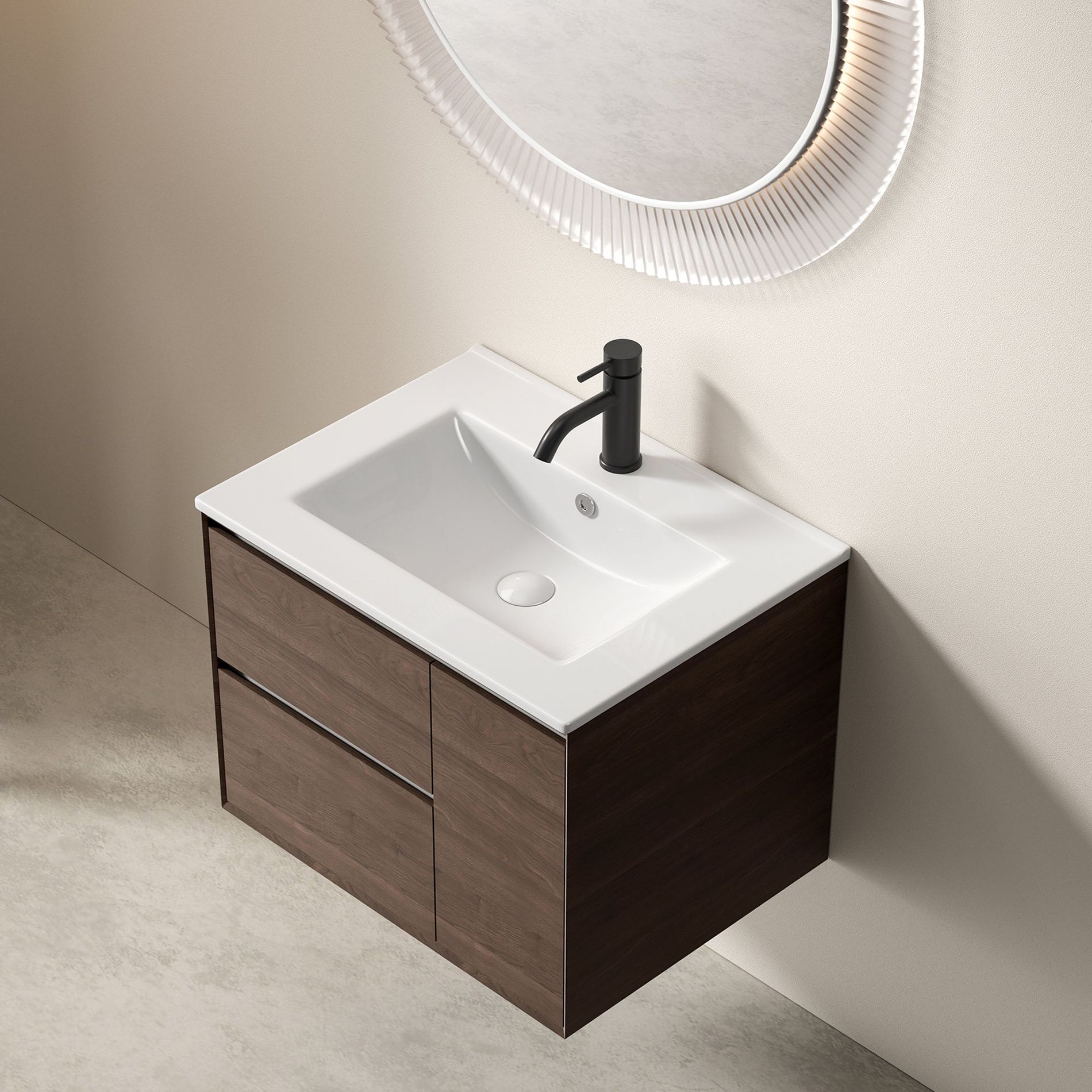 Hrinhom 24"W Bathroom Vanity Sink,Modern Ceramic Wash Basin Without Faucet