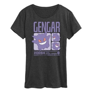 Women's - Pokémon - Pastel Gengar Stats Short Sleeve Graphic T-Shirt - 1 of 4