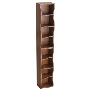 BABYYER 8-Tier Ultra-Thin Storage Cabinet, Tall Narrow Bookcase with Adjustable Shelves, Wavy Border Display Bookshelf for Living Room - 1 of 4