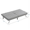 SKRAN futon sofa bed with wood frame,stainless leg for small space Living Room, Bedroom Office,grey - 4 of 4