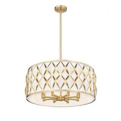 Modern Gold Drum 8-Light Indoor/Outdoor Pendant