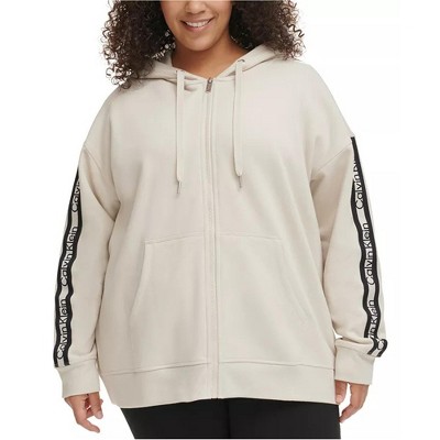 Calvin Klein Womens Running Logo Tape Hoodie Sweatshirt