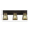 Toltec Lighting Apollo 3 - Light Vanity in  Dark Granite with 5" Square Santa Cruz Art Glass Shade - 2 of 2