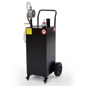 Fuel Tank with Pump, Heavy Duty Gas Caddy Transfer Tank with Wheels & Hose - 1 of 4