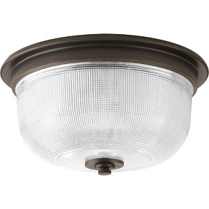 Progress Lighting Archie Collection 2-Light Flush Mount, Venetian Bronze, Double Prismatic Glass - 1 of 2