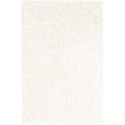 Reversible Snow White and Blue Solid Shag 4' x 6' Rug