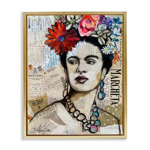 Stupell Industries Fabulous Frida Kahlo Black Framed Floater Canvas Wall Art - 1 of 4