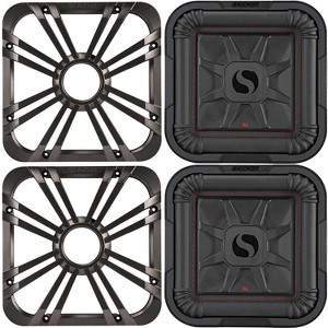 Kicker (2) 46L7T104 L7T L7-Thin 10-Inch (25cm) Subwoofer, Dual Voice Coil, 4-Ohm, 500 Watt w/ Charcoal LED Grill Bundle - 1 of 4