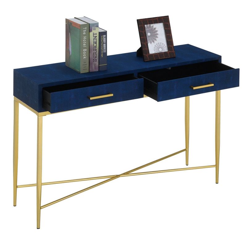 Ashley Console Table Blue/Gold - Breighton Home, 5 of 10