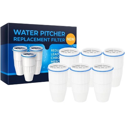 Nispira Water Filter Replacement Compatible with ZeroWater Pitchers and Dispensers ZR-001, ZR-004, ZR-017, ZP010, 5-Stage Filtration System, 6 Pack