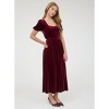 August Sky Women's Scoop Neckline Crush Velvet Midi Dress - 3 of 4