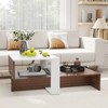 Costway 2-Tier Geometric Coffee Table Center Table with Storage Shelves Home Modern - 2 of 4