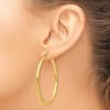 Black Bow Jewelry 3mm x 50mm 14k Yellow Gold Classic Round Hoop Earrings - 3 of 4
