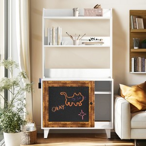 ONWITH Graffiti the litter box Enclosure with 2 Storage Shelves and 1 Doors - 1 of 4