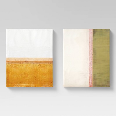 (Set of 2) 16" x 20" Decorative Wall Canvases Black - Threshold™